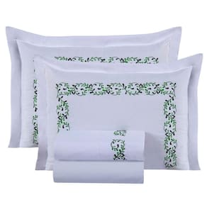 Jogo De Cama Lençol Square Queen Bordado 4 Pçs - Branco