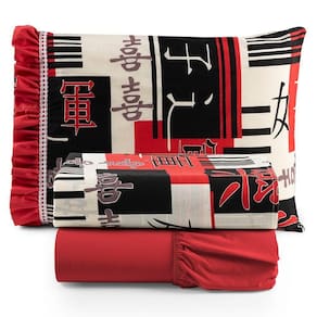 Jogo De Cama Lençol Solteiro Minuano 100% Algodão 3 Peças - Vermelho