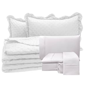 Coordenado Cobre Leito Queen E Lençol Diplomata 7 Peças - Branco
