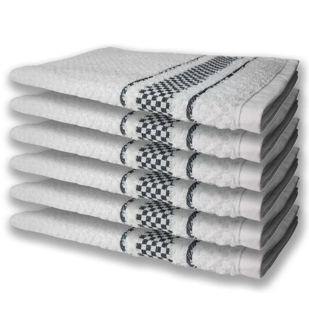 6 Panos De Prato Atoalhado Felpudo 370g/m² Premium Preto