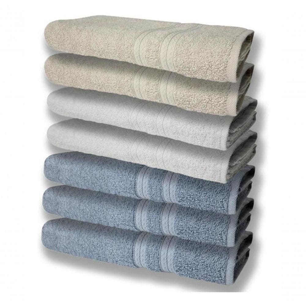 7 Toalhas Felpudas E Grossa 80x150 3 Azul 2 Branco 2 Bege