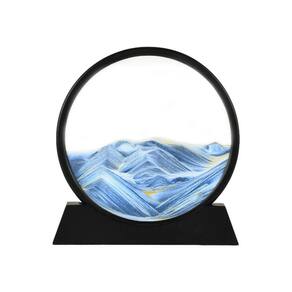 Enfeite Moldura Areia Fluída Paisagem Em Movimento - Azul