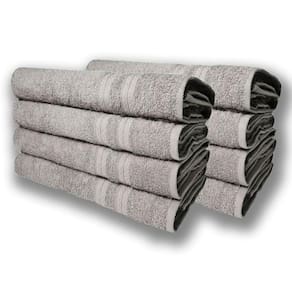 Kit 8 Toalhas De Banho Itália Soft 100% Algodão 430g/m 80x150cm Cinza