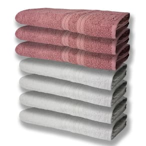 7 Toalhas Grande Super Felpudas E Grossa 80x150 Itália Soft Beka - Branco/rosê