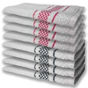 8 Panos De Prato Atoalhado Felpudo Premium 4 Rosa 4 Preto