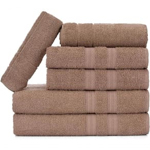 Jogo De Toalhas Gigante Itália Soft 2 Banhão + 2 Rosto + 2 Tapete Luxo 100% Algodão - Bege