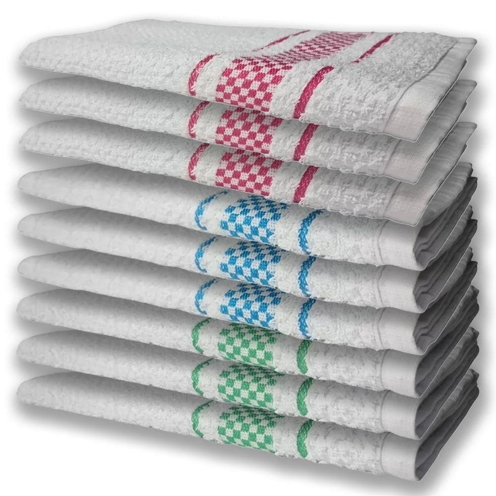 9 Panos De Prato Atoalhado Felpudo Premium Vd+az+rs