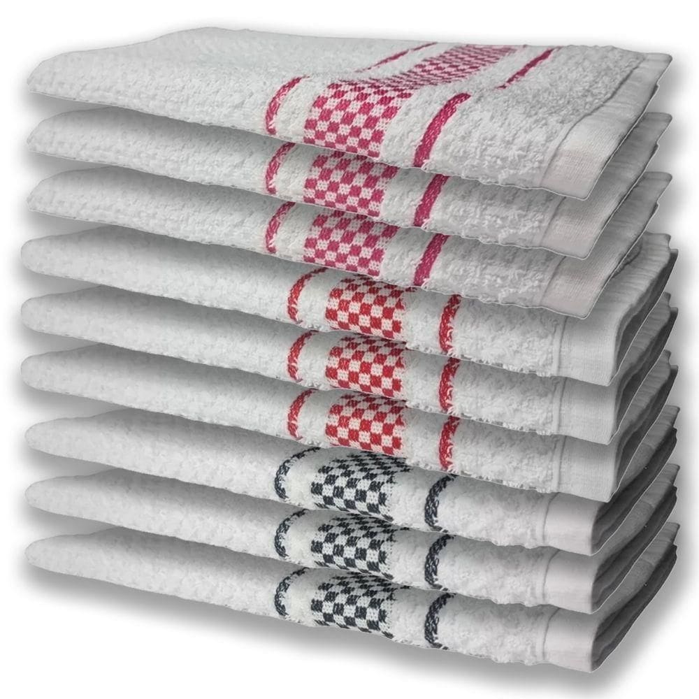 9 Panos De Prato Atoalhado Felpudo Premium Pr+vm+rs