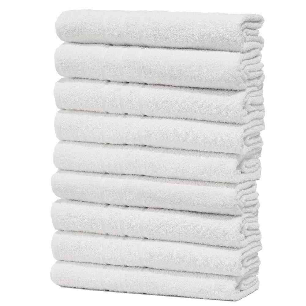 Kit Com 9 Toalhas De Rosto Para Hotel - Profissional Prata - Branco