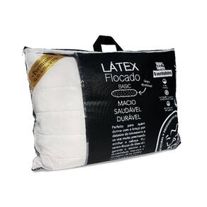 Travesseiro De Látex Basic Premium Flocos Perfil Alto 47x70x18cm