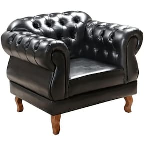Poltrona Chesterfield Elisabeth Clássica Via Courano Preto