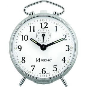 Relógio Despertador Mecânico A Cordas Cromado Herweg 221207 Único