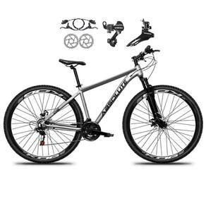 Bicicleta Aro 29 Absolute Nero 5 21v Alumínio Câmbios Shimano Freio Disco Hidráulico Garfo Suspensão - Cinza Tam.21