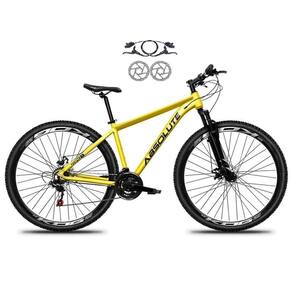 Bicicleta Aro 29 Absolute Nero 5 Alumínio 21v Freio A Disco Hidráulico Garfo Suspensão - Amarelo Tam.15