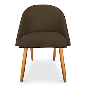 Kit 08 Cadeiras Jantar Bela Suede Marrom Pés Palito Castanho - Pallazio
