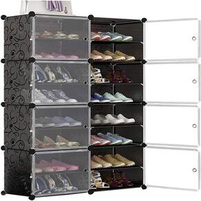 Sapateira Dupla Armario Ajustavel Organizador 16 Prateleiras Sapatos Grande 32 Pares