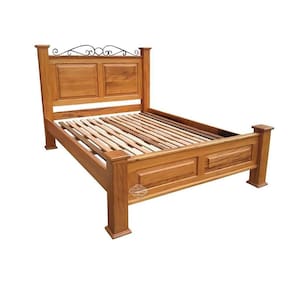 Cama Queen Size Em Madeira De Demolição Modelo Almofadas Sudeste Rústico