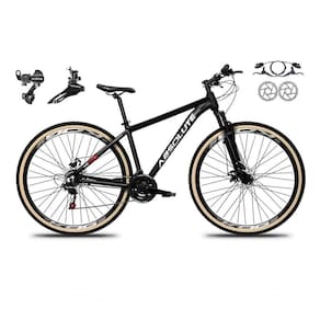 Bicicleta Aro 29 Absolute Nero 5 Shimano Freios Hidráulicos 24v Garfo Suspensão Pneu Faixa - Preto Tam.17