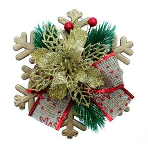 Enfeite Pendente Natalino Arranjo Laço Decoração Natal 15cm