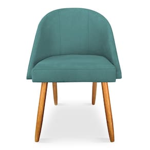 Kit 06 Cadeiras Jantar Bela Suede Pés Palito Castanho - Pallazio Azul Turquesa