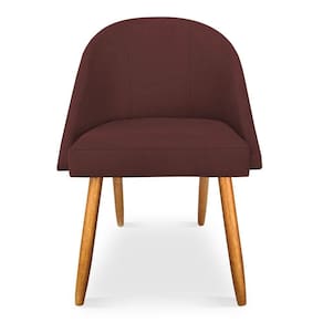 Kit 08 Cadeiras Jantar Bela Suede Marsala Pés Palito Castanho - Pallazio