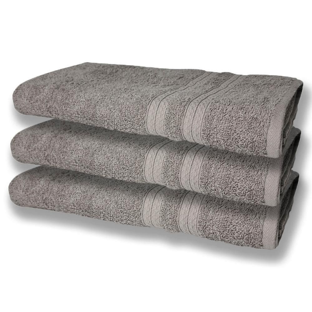 3 Toalhas Super Felpudas Grande E Grossa Algodão 80x150 Itália Soft Beka - Cinza