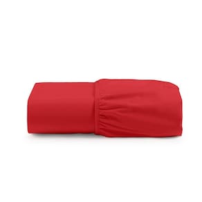 Lençol Solteiro Cintilante Percal 180 Fios 100% Algodão Com Elástico - Vermelho