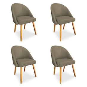 Kit 04 Cadeiras Jantar Bela Suede Pés Palito Castanho - Pallazio Marrom Rato