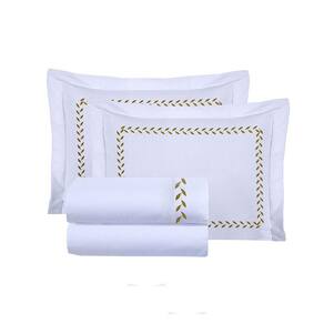 Jogo De Cama Lençol Montenegro Queen Bordado 4 Pçs - Branco