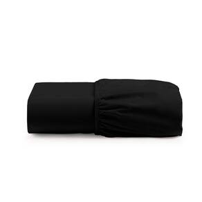 Lençol Cintilante Queen Percal 180 Fios 100% Algodão Com Elástico - Preto