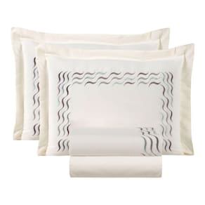 Jogo De Cama Lençol Sorrento King Bordado 4 Pçs - Palha