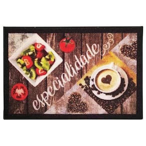 Tapete Para Cozinha Clean 5 Marrom Bege 0,40x0,60m - Edantex