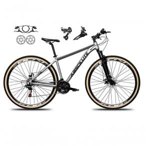 Bicicleta Aro 29 Absolute Nero 5 Shimano Freios Hidráulicos 24v Garfo Suspensão Pneu Faixa - Cinza Tam.15