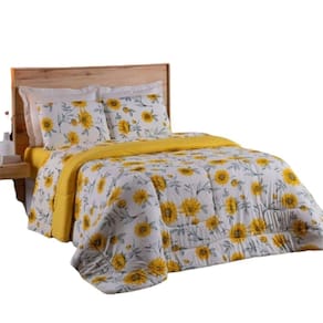 Coberdrom King Em Malha De Algodão Fio Penteado - Amarelo