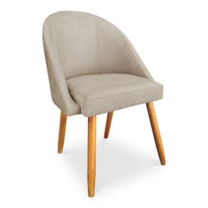 Kit 08 Cadeiras Jantar Bela Suede Pés Palito Castanho - Pallazio Bege