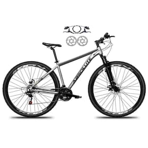 Bicicleta Aro 29 Absolute Nero 5 Alumínio 21v Freio A Disco Hidráulico Garfo Suspensão - Cinza Tam.15
