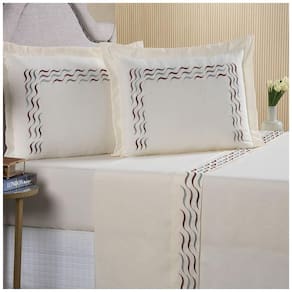 Jogo De Cama Lençol Sorrento Queen Bordado 4 Pçs - Branco