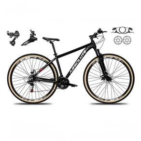 Bicicleta Aro 29 Absolute Nero 5 Shimano Freios Hidráulicos 24v Garfo Suspensão Pneu Faixa - Preto Tam.21