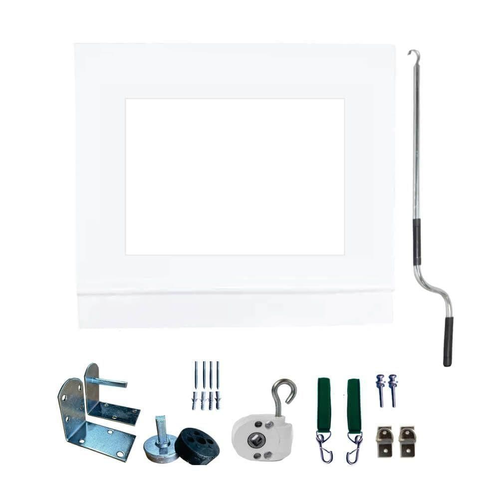 Toldo Cortina Branco C/ Visor - 3,30m X 2,80m - Kit Completo