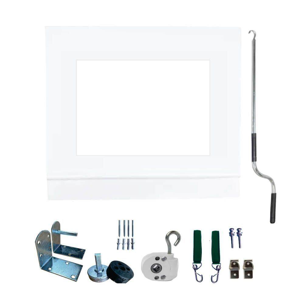 Toldo Cortina Branco C/ Visor - 2,40m X 3,20m - Kit Completo