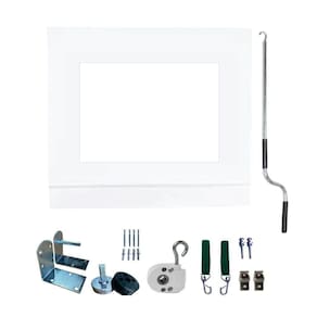 Toldo Cortina Branco C/ Visor - 3,90m X 2,30m - Kit Completo