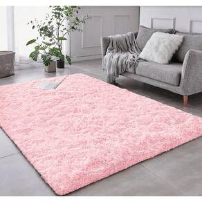 Tapete Sala Felpudo Peludo Rosa Bebe 200 X 200 Cm