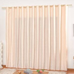 Cortina Em Jacquard Degradê 3,00 X 2,70 Para Varão - Palha