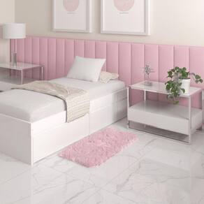 Tapete Sala Felpudo Peludo Rosa Bebe 50 X 100 Cm