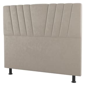 Cabeceira Cama Box Casal Queen Size Dublin 160cm Suede Bege - Abmaza