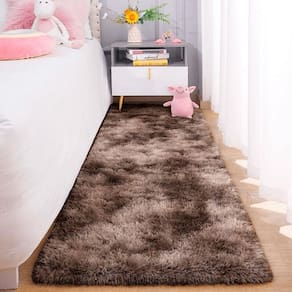 Passadeira Quarto Felpudo Peludo Mesclado Marrom 60 X 180 Cm