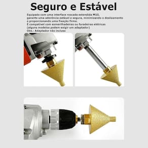 Broca Cônica Diamantada De Chanfrar Fresa Esmerilhadeira 50mm