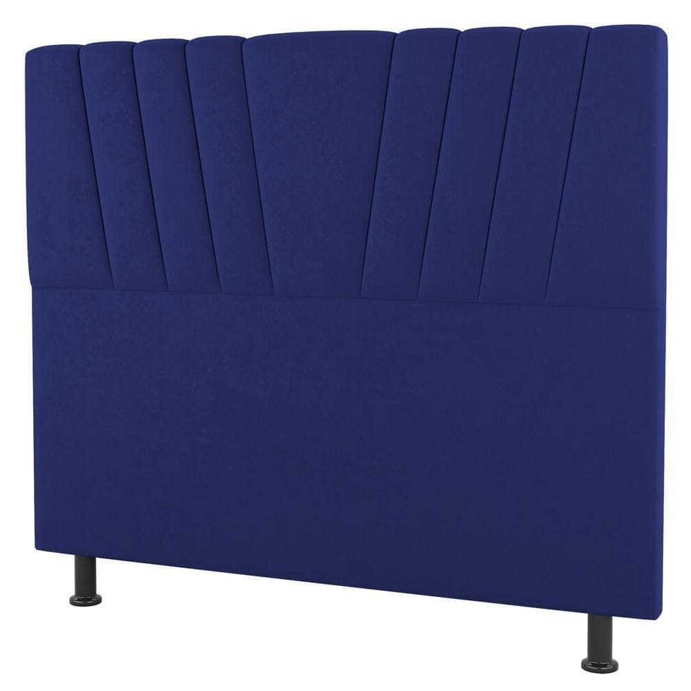 Cabeceira Cama Box Solteiro Dublin 90cm Suede Azul - Abmaza