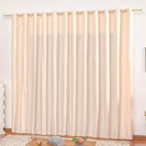 Cortina Em Jacquard Degradê 4,00 X 2,70 Para Varão - Palha