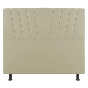 Cabeceira Cama Box Casal Queen Size Dublin 160cm Sintético Bege - Abmaza